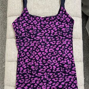 Lululemon Purple and Black Leopard Print Top w/bag